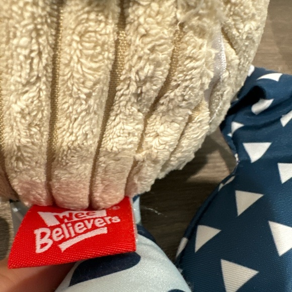 NO SOUND BOX Wee Believers 12” Bunny Rabbit Plush Blue Lovey Easter Dots Stars - Picture 6 of 6